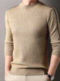 Men's Plus Size Texture Mock Neck Sweater