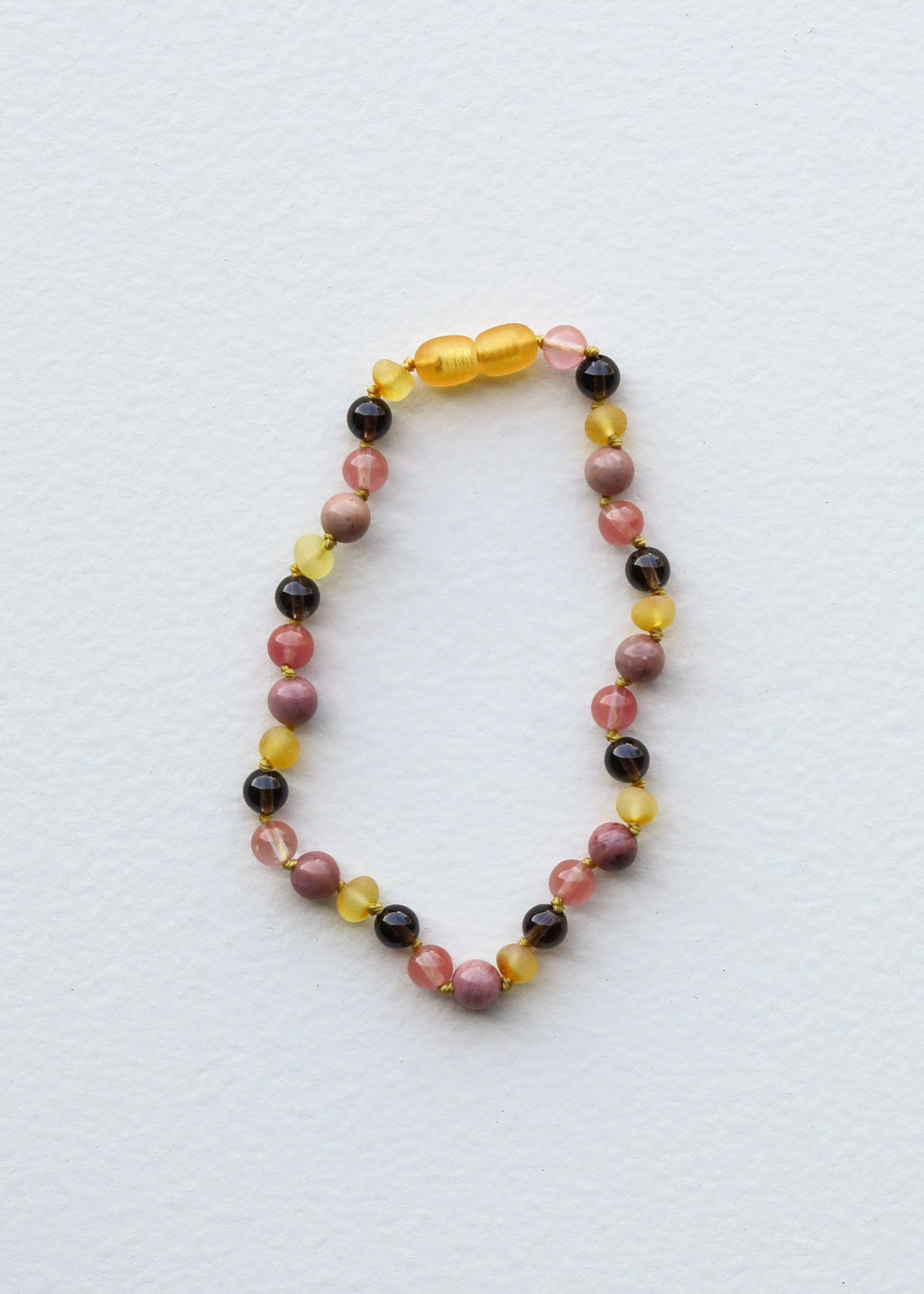 Raw Honey Amber & Smoky Quartz Necklace