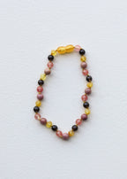 Raw Honey Amber & Smoky Quartz Necklace