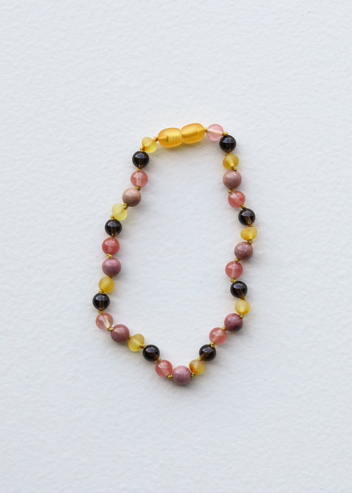 Raw Honey Amber & Smoky Quartz Necklace