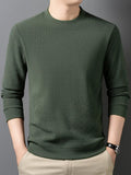 Men's Plus Size Textured Pattern Slim Fit Sweater
