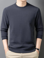 Men's Plus Size Textured Pattern Slim Fit Sweater