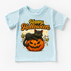 Happy Halloween Black Cat and Jack O Lantern Shirt - Halloween Tee