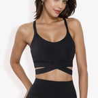 Strappy Crossover Cutout Sports Bra