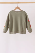 Green turkey sequin mom&me top