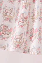 Pink horse ruffle pants set