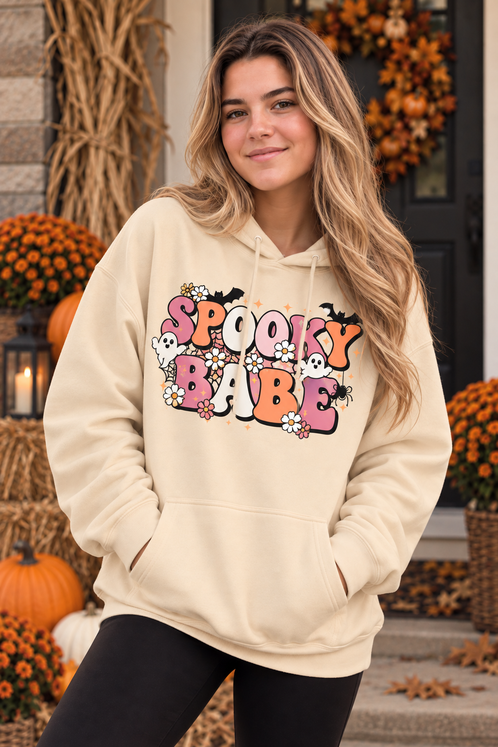 Halloween Graphic Long Sleeve Hoodie